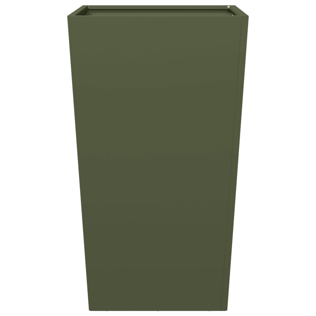 vidaXL Garden Planters Olive Green 2 pcs 45x45x75 cm Steel