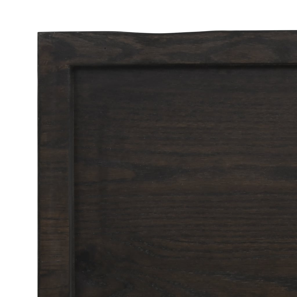 vidaXL Wall Shelf Dark Brown 80x50x(2-4) cm Treated Solid Wood Oak