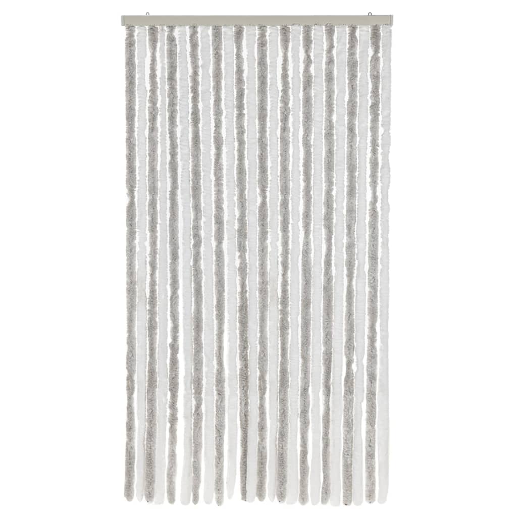 vidaXL Fly Curtain Light Grey and White 100x220 cm Chenille