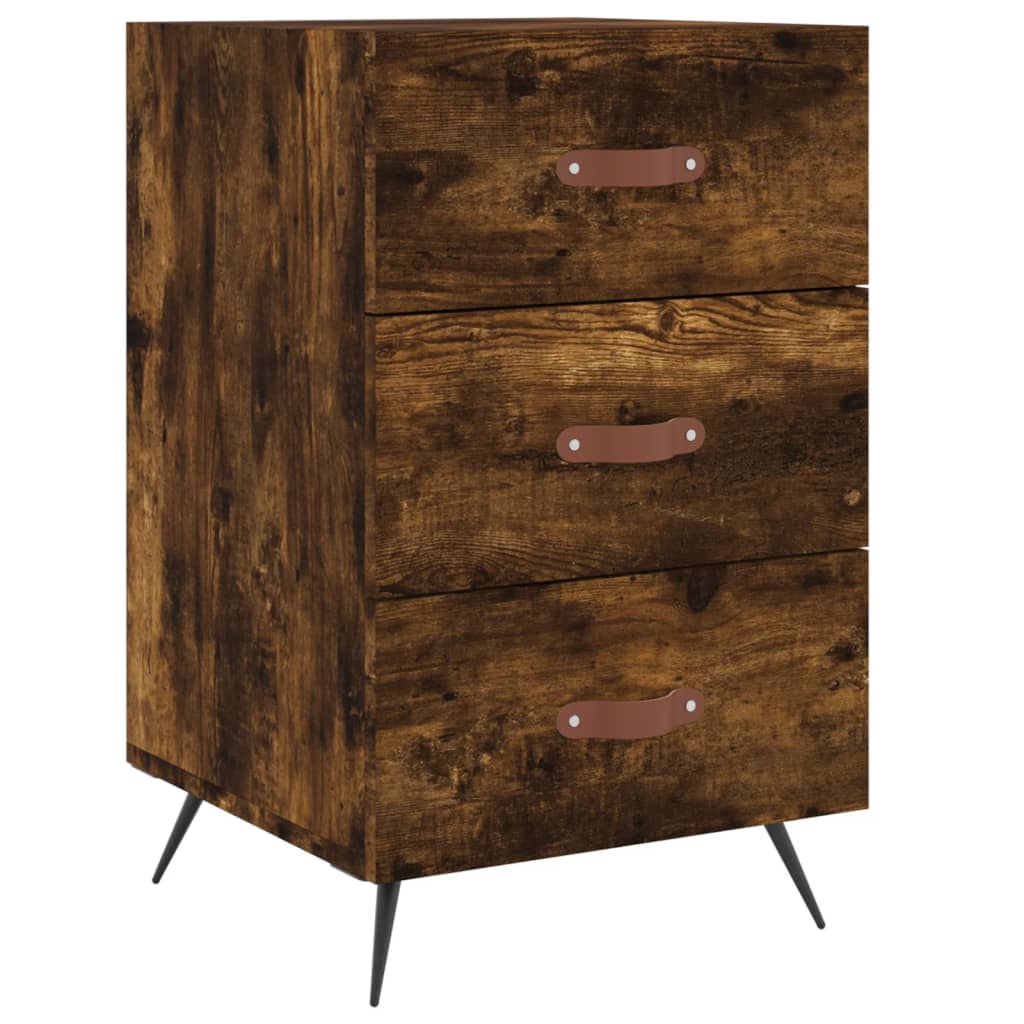 vidaXL Bedside Cabinet Smoked Oak 40x40x66 cm Engineered Wood