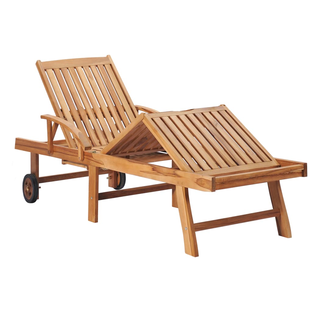 vidaXL Sun Loungers 2 pcs Solid Teak Wood