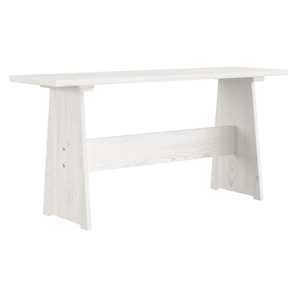 vidaXL Dining Table with Bench REINE White Solid Wood Pine