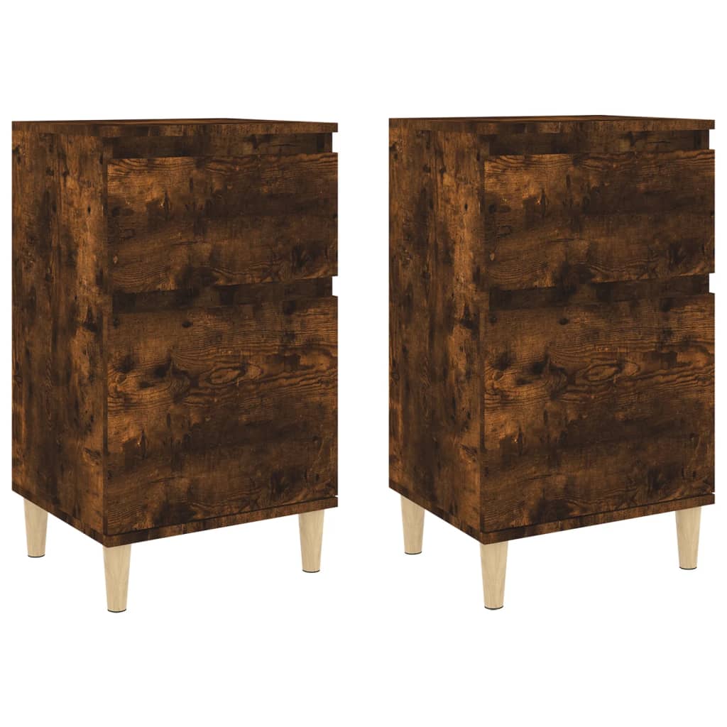 vidaXL Bedside Cabinets 2 pcs Smoked Oak 40x35x70 cm