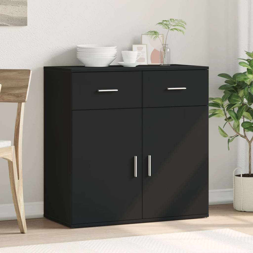 vidaXL Sideboard Black 79x38x80 cm Engineered Wood