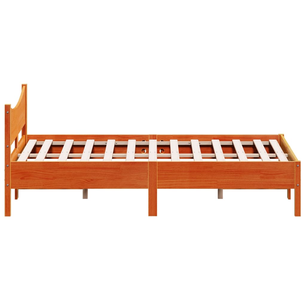 vidaXL Bed Frame without Mattress Wax Brown 140x200 cm Solid Wood Pine