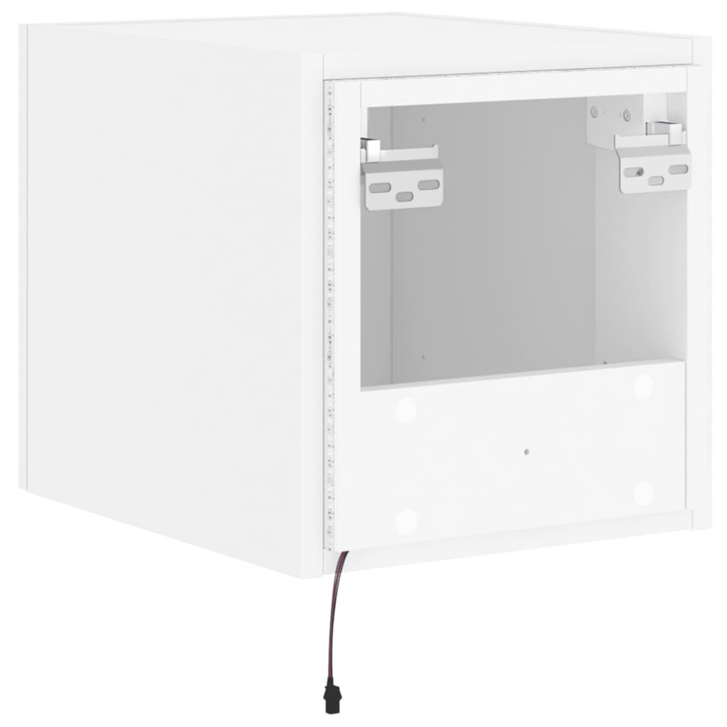 vidaXL TV Wall Cabinets with LED Lights 2 pcs White 30.5x35x30 cm