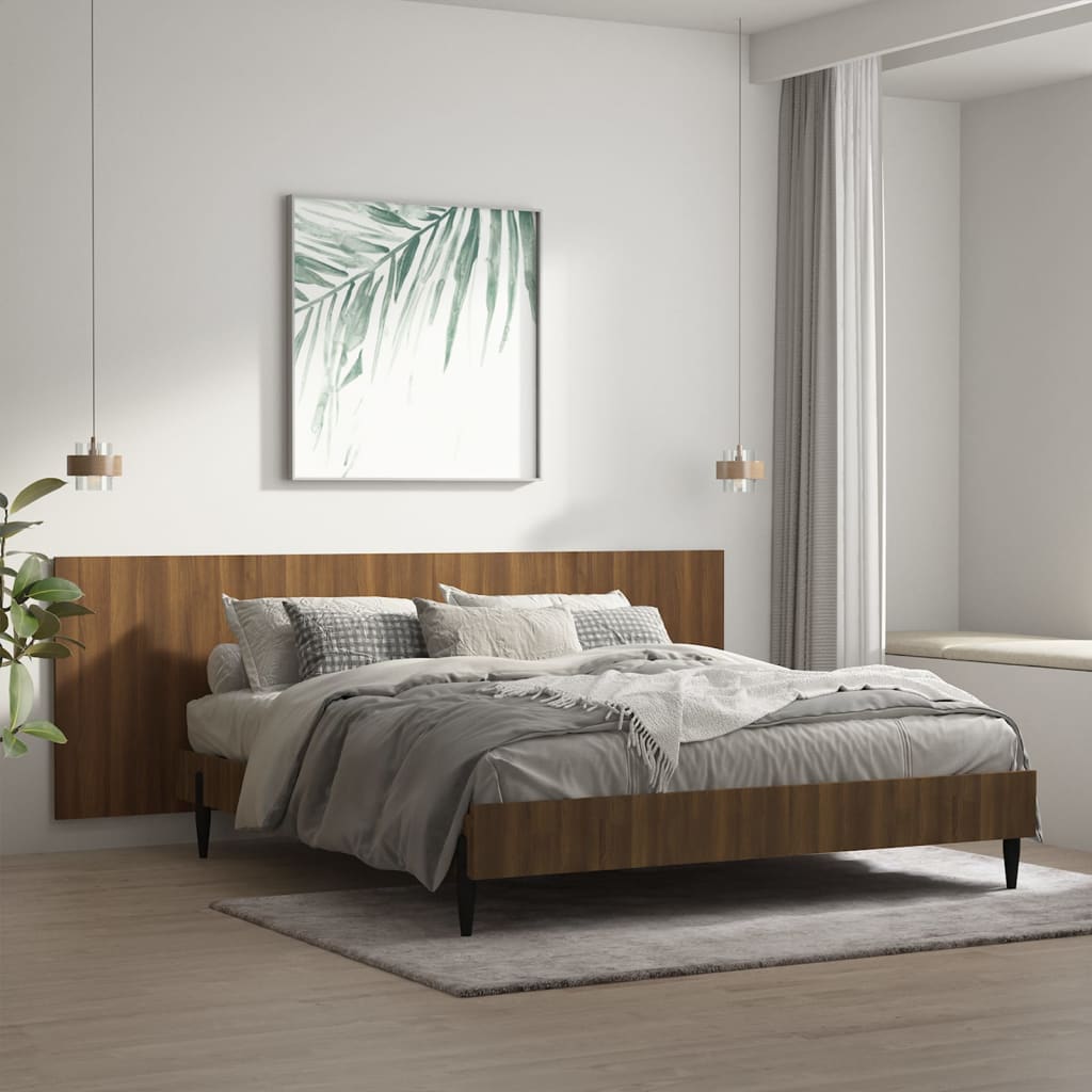 vidaXL Wall Headboard Brown Oak 240x1.5x80 cm Engineered Wood