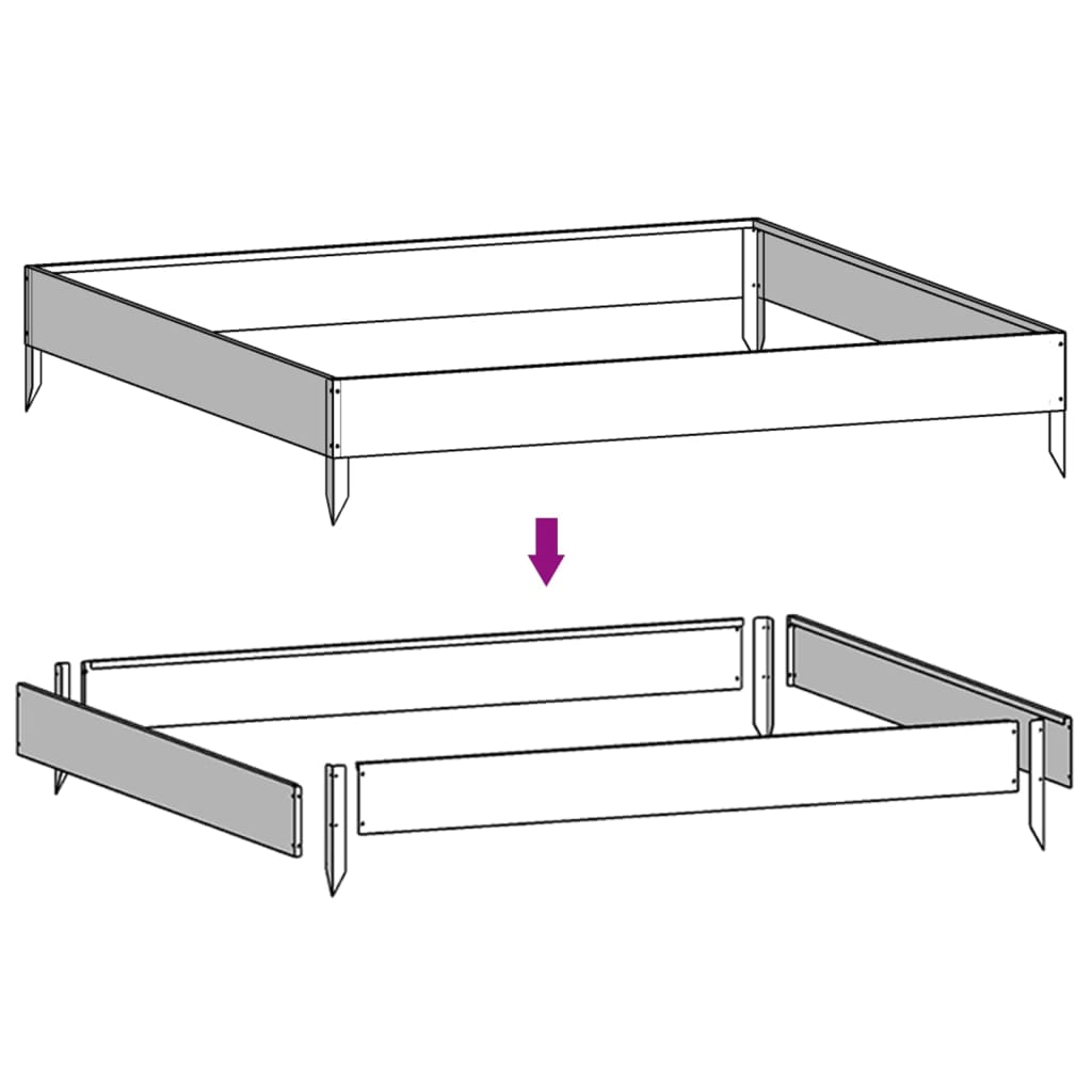 vidaXL Garden Raised Bed 100x100x18.5 cm Corten Steel