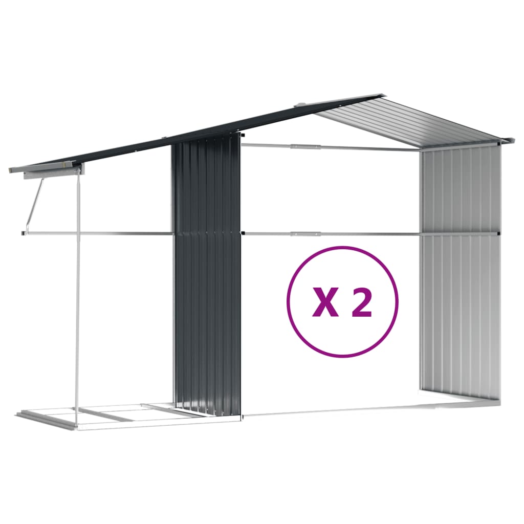 vidaXL Garden Shed Anthracite 277x279x179 cm Galvanised Steel