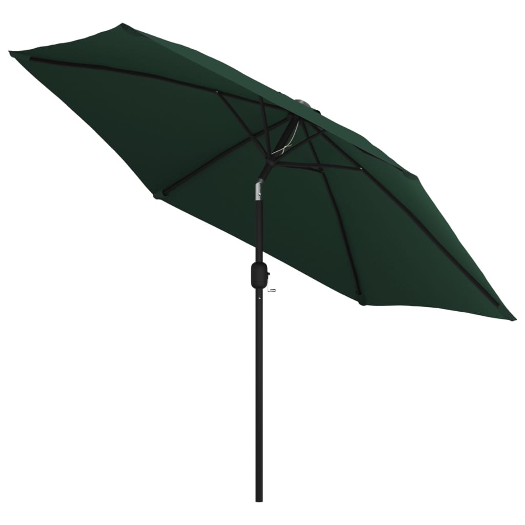 vidaXL LED Cantilever Garden Parasol 3 m Green