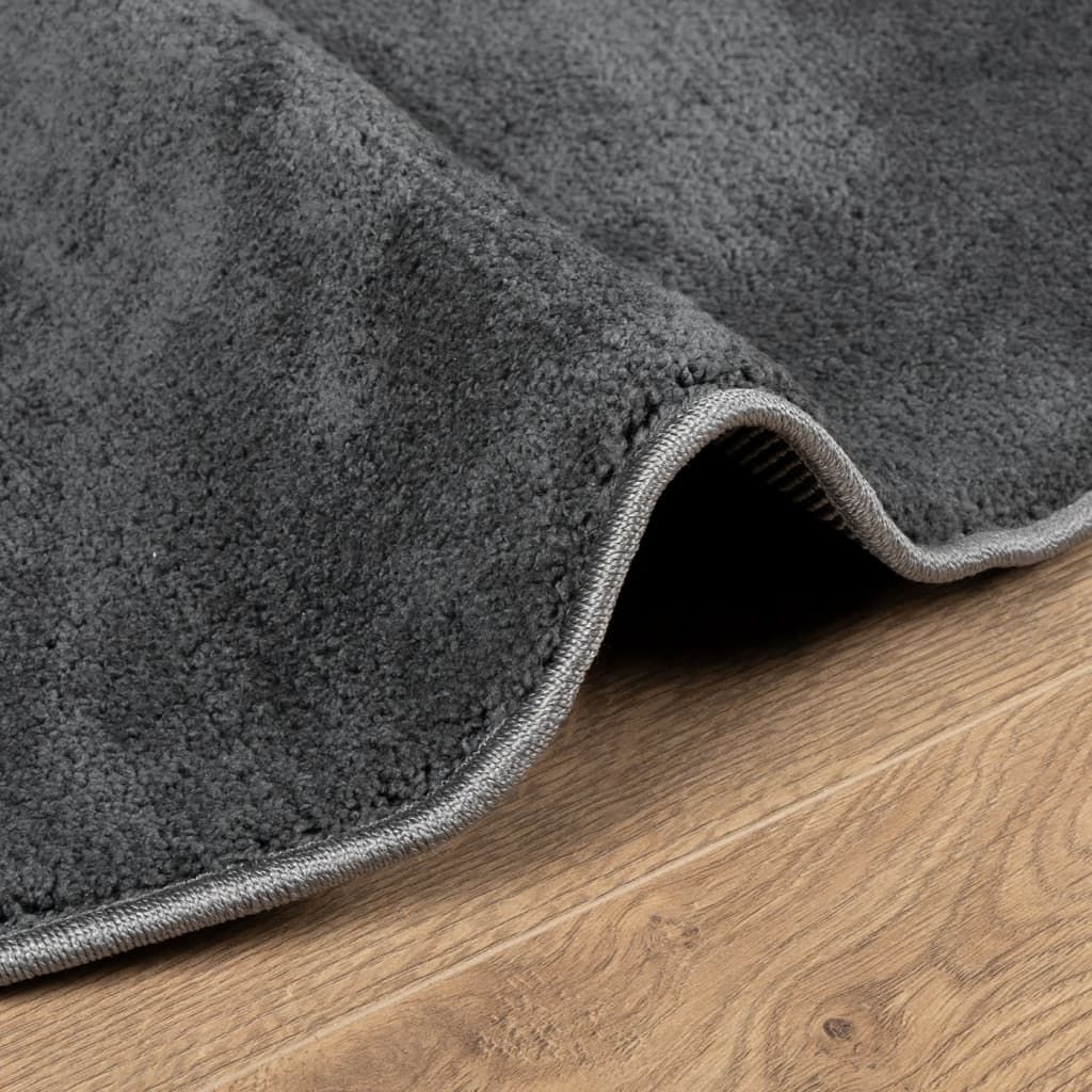 vidaXL Rug OVIEDO Short Pile Anthracite Ø 160 cm