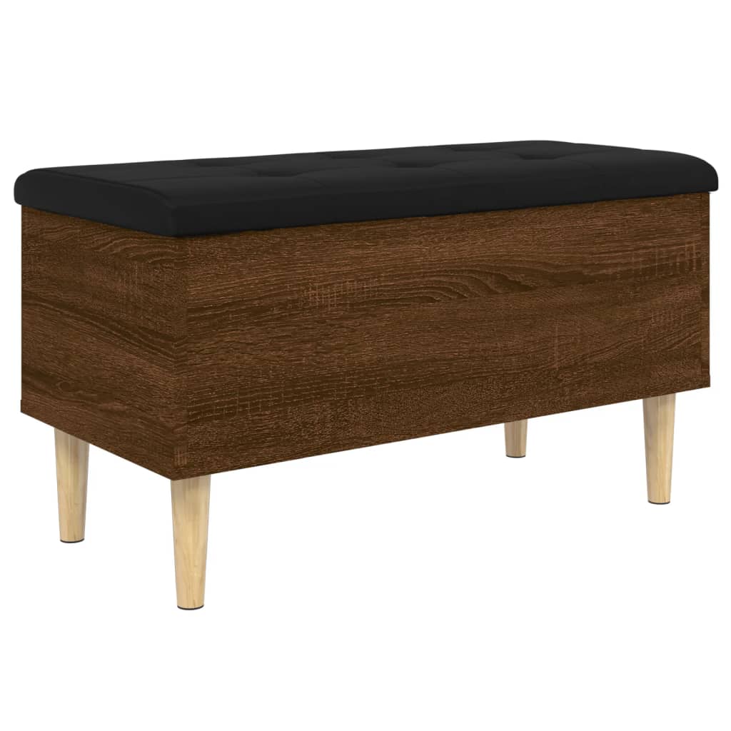 vidaXL Storage Bench Brown Oak 82x42x46 cm Engineered Wood