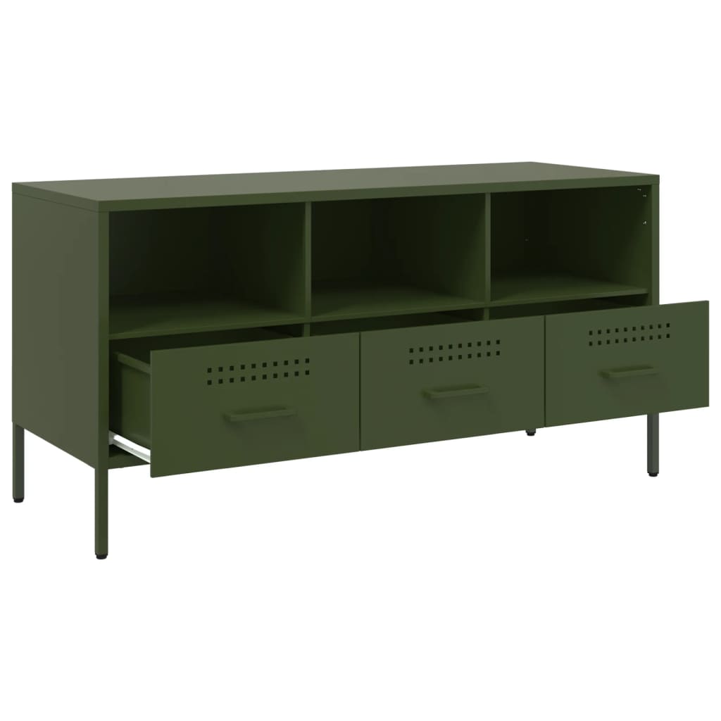 vidaXL TV Cabinet Olive Green 100.5x39x50.5 cm Steel