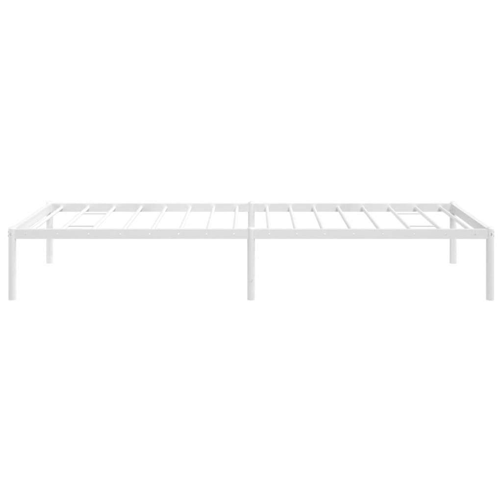 vidaXL Metal Bed Frame without Mattress White 90x200 cm