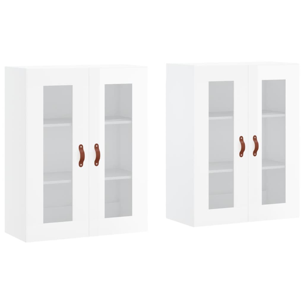 vidaXL Wall Mounted Cabinets 2 pcs High Gloss White Engineered Wood