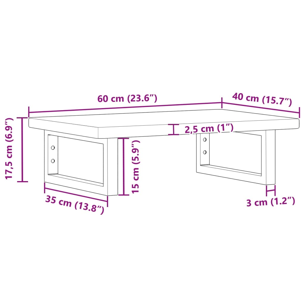 vidaXL Basin Shelf Wall Mounted Steel and Solid Wood Oak