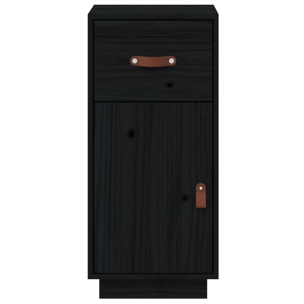 vidaXL Sideboard Black 34x40x75 cm Solid Wood Pine