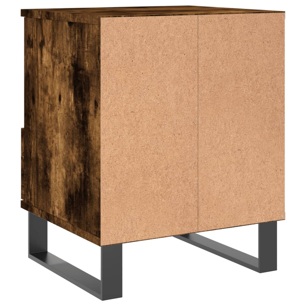 vidaXL Bedside Cabinet Smoked Oak 40x35x50 cm Engineered Wood