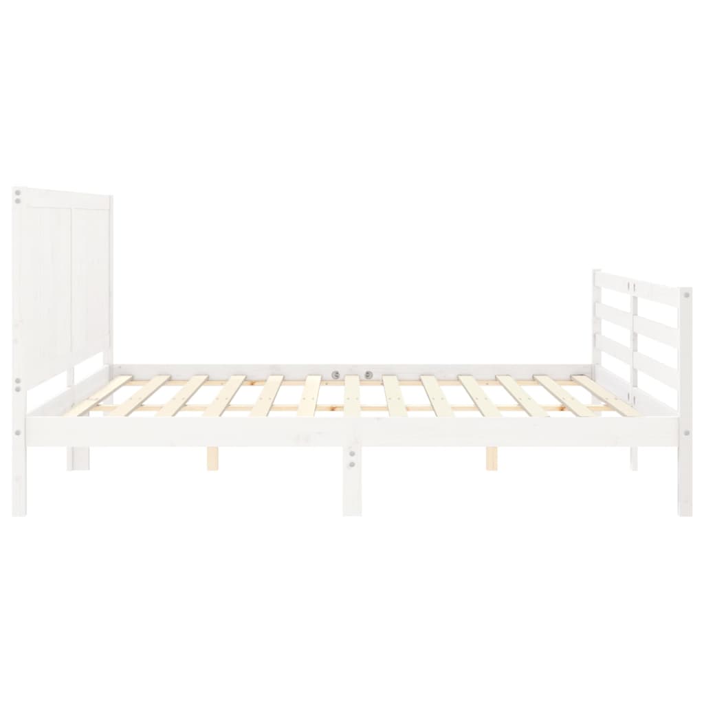 vidaXL Bed Frame without Mattress White Super King Size Solid Wood