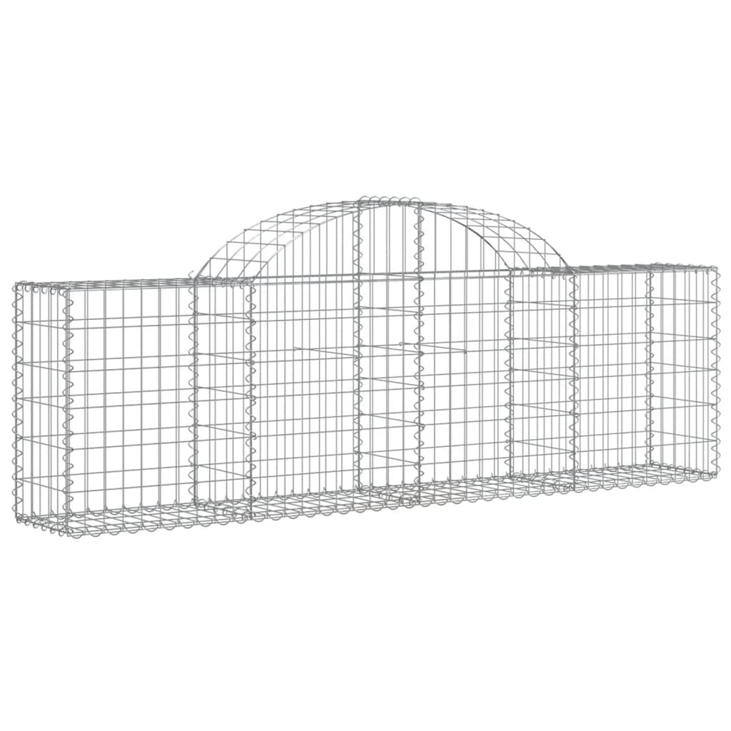 vidaXL Arched Gabion Baskets 5 pcs 200x30x60/80 cm Galvanised Iron