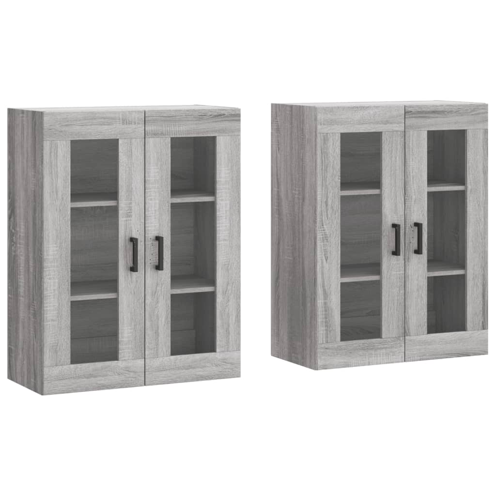 vidaXL Wall Mounted Cabinets 2 pcs Grey Sonoma Engineered Wood