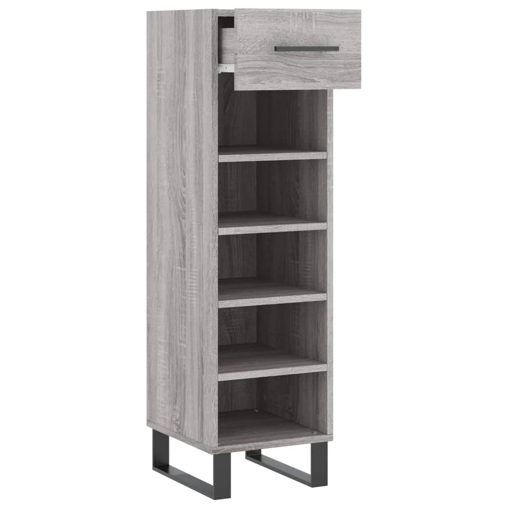 vidaXL Shoe Cabinet Grey Sonoma 30x35x105 cm Engineered Wood