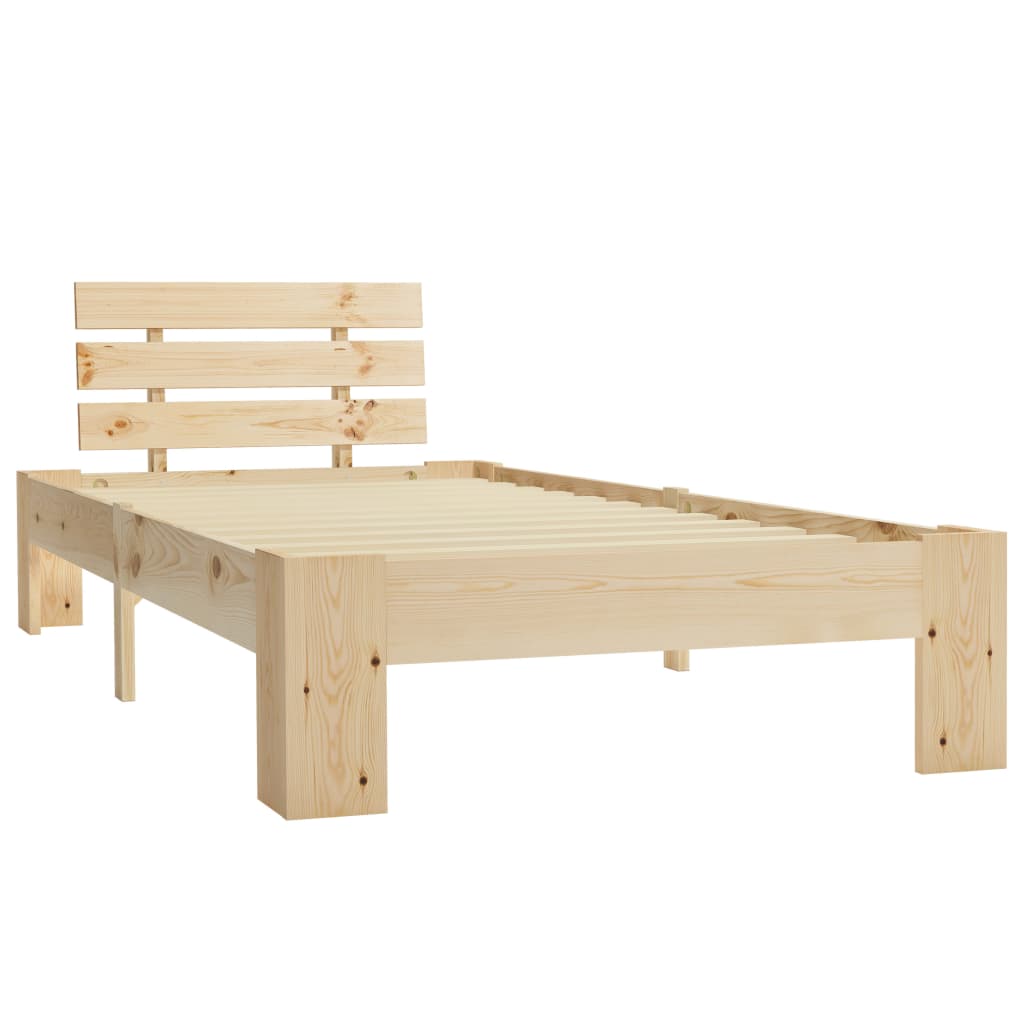 vidaXL Bed Frame without Mattress Solid Pine Wood 100x200 cm