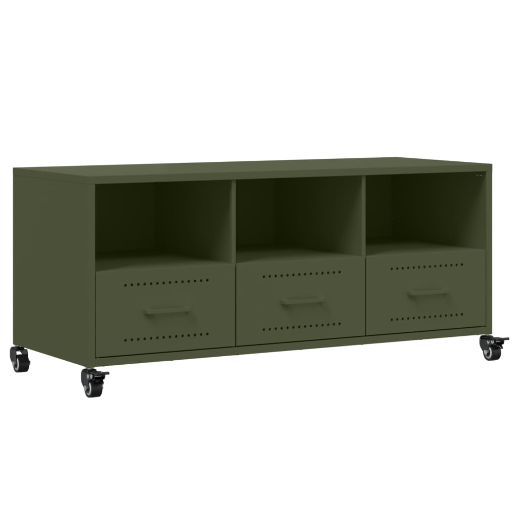 vidaXL TV Cabinet Olive Green 100.5x39x43.5 cm Steel