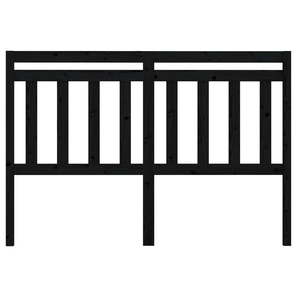 vidaXL Bed Headboard Black 156x4x100 cm Solid Wood Pine