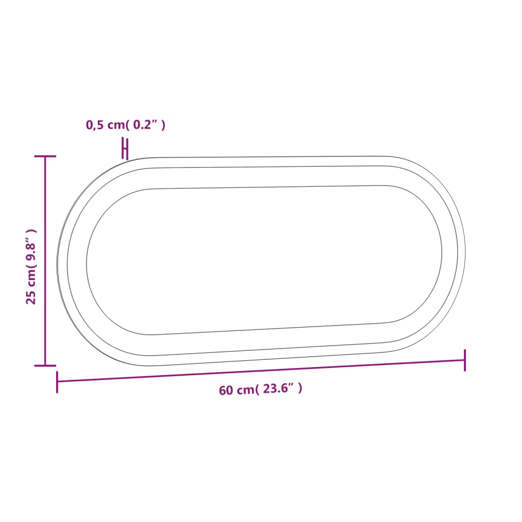 vidaXL LED Bathroom Mirror 60x25 cm Oval