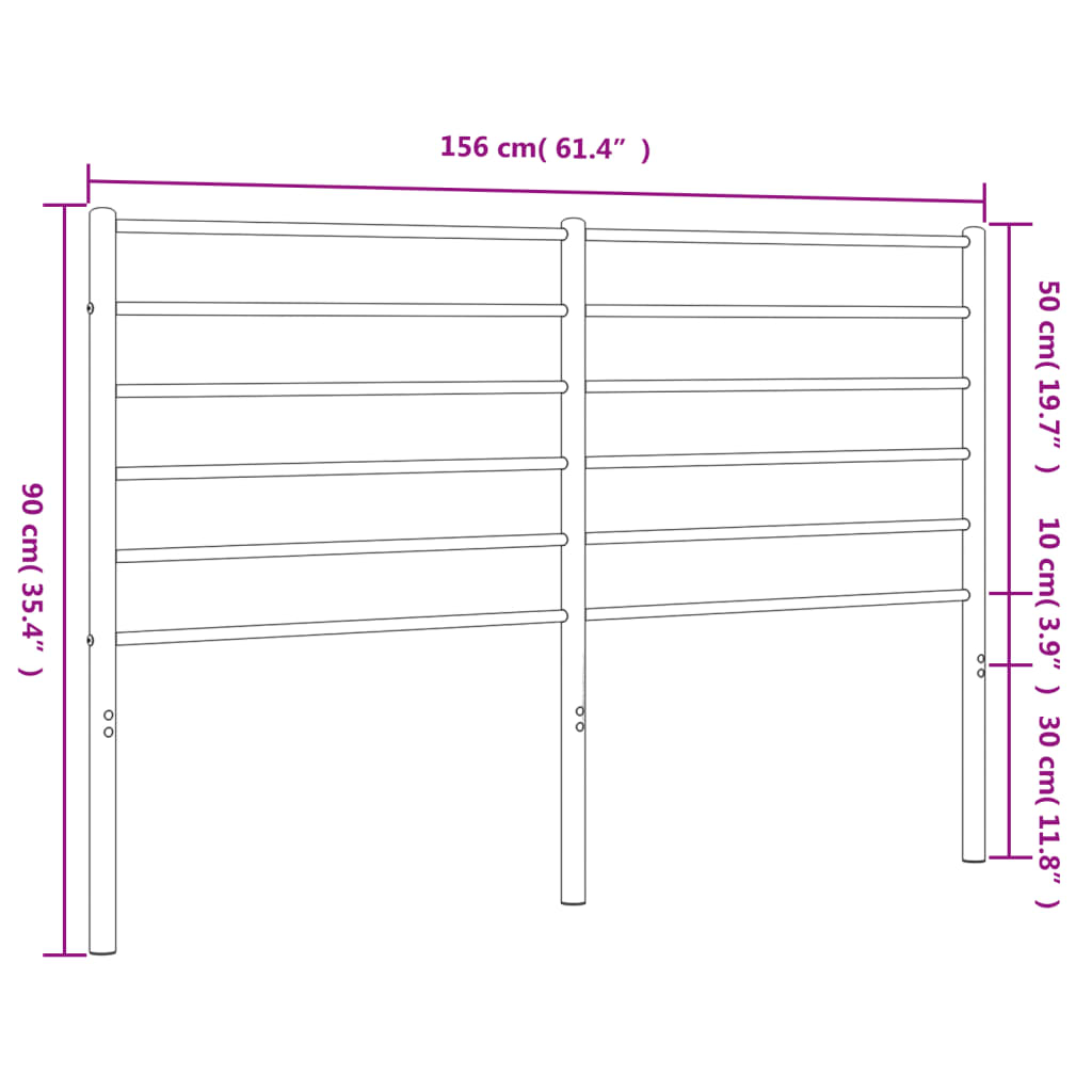 vidaXL Metal Headboard White 150 cm