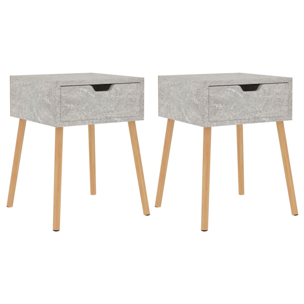 vidaXL Bedside Cabinets 2 pcs Concrete Grey 40x40x56 cm Engineered Wood