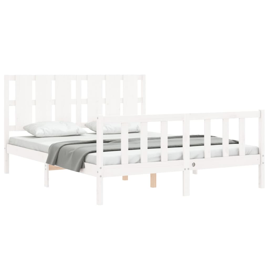 vidaXL Bed Frame without Mattress White 160x200 cm Solid Wood Pine