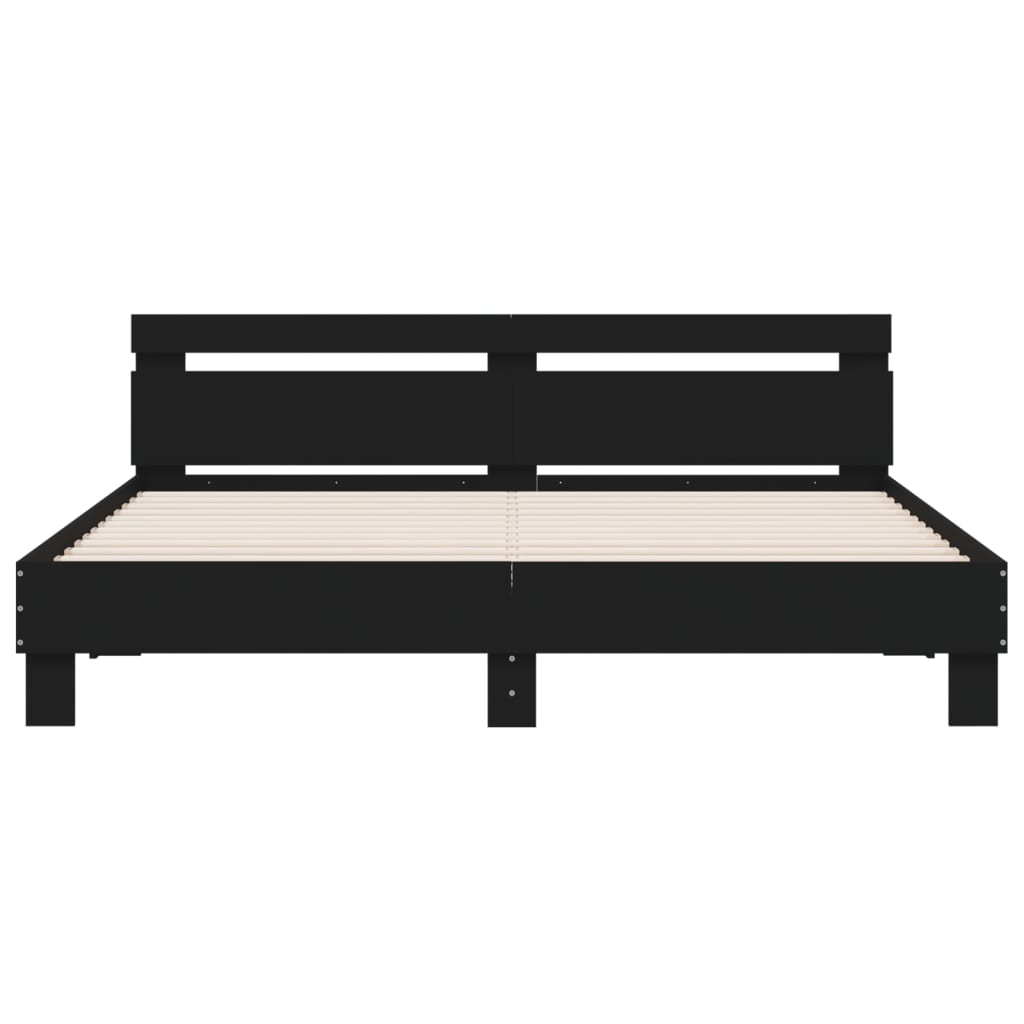 vidaXL Bed Frame without Mattress Black 160x200 cm