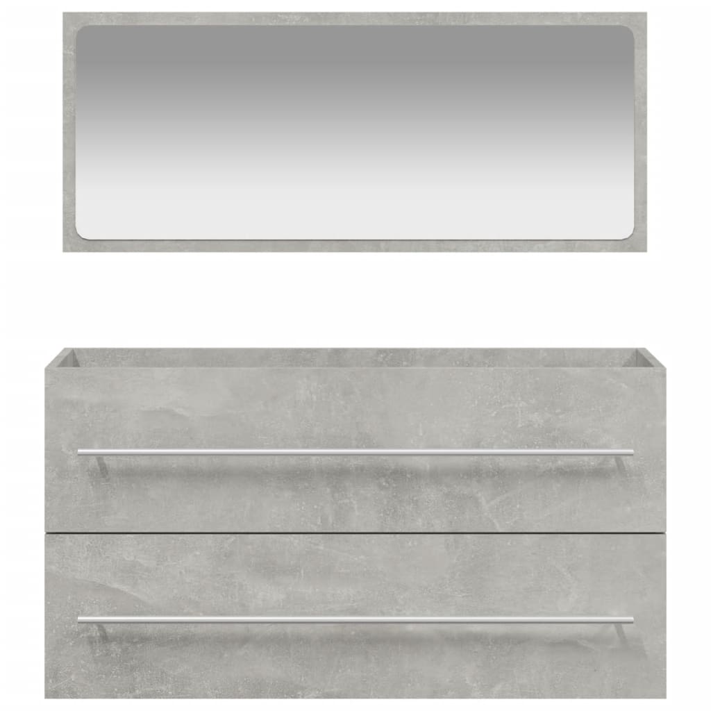 vidaXL Bathroom Cabinet with Mirror Concrete Grey Engineered Wood