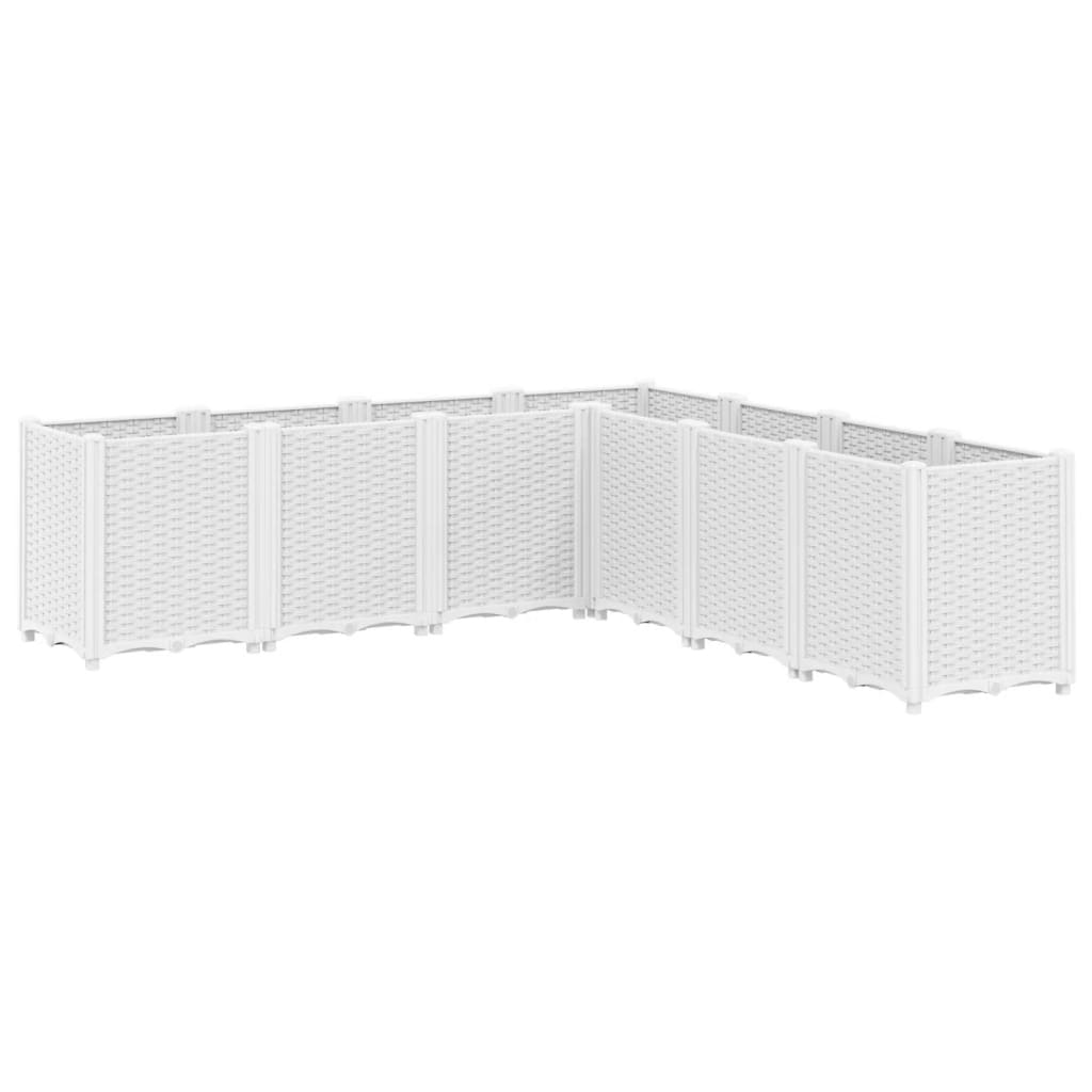 vidaXL Garden Planter White 160x160x53 cm PP