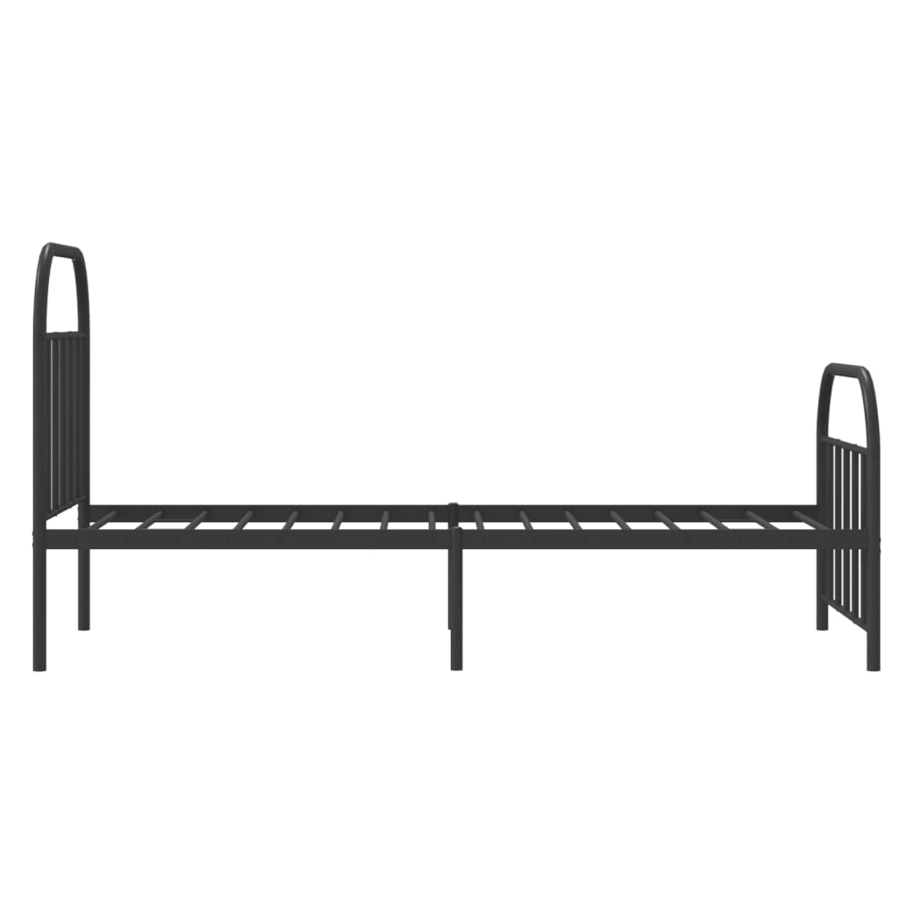 vidaXL Metal Bed Frame without Mattress with Footboard Black 90x200 cm