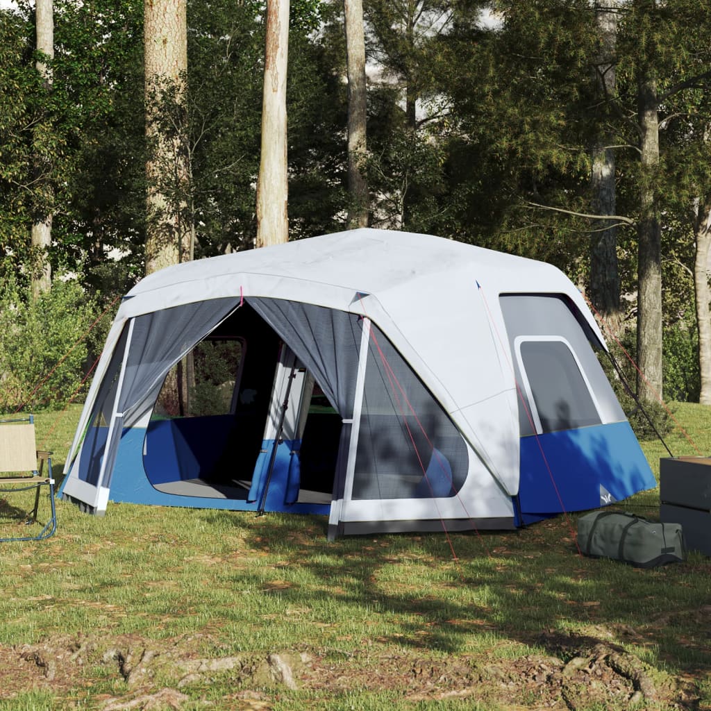 vidaXL Family Tent with LED 10-Person Light Blue Quick Release