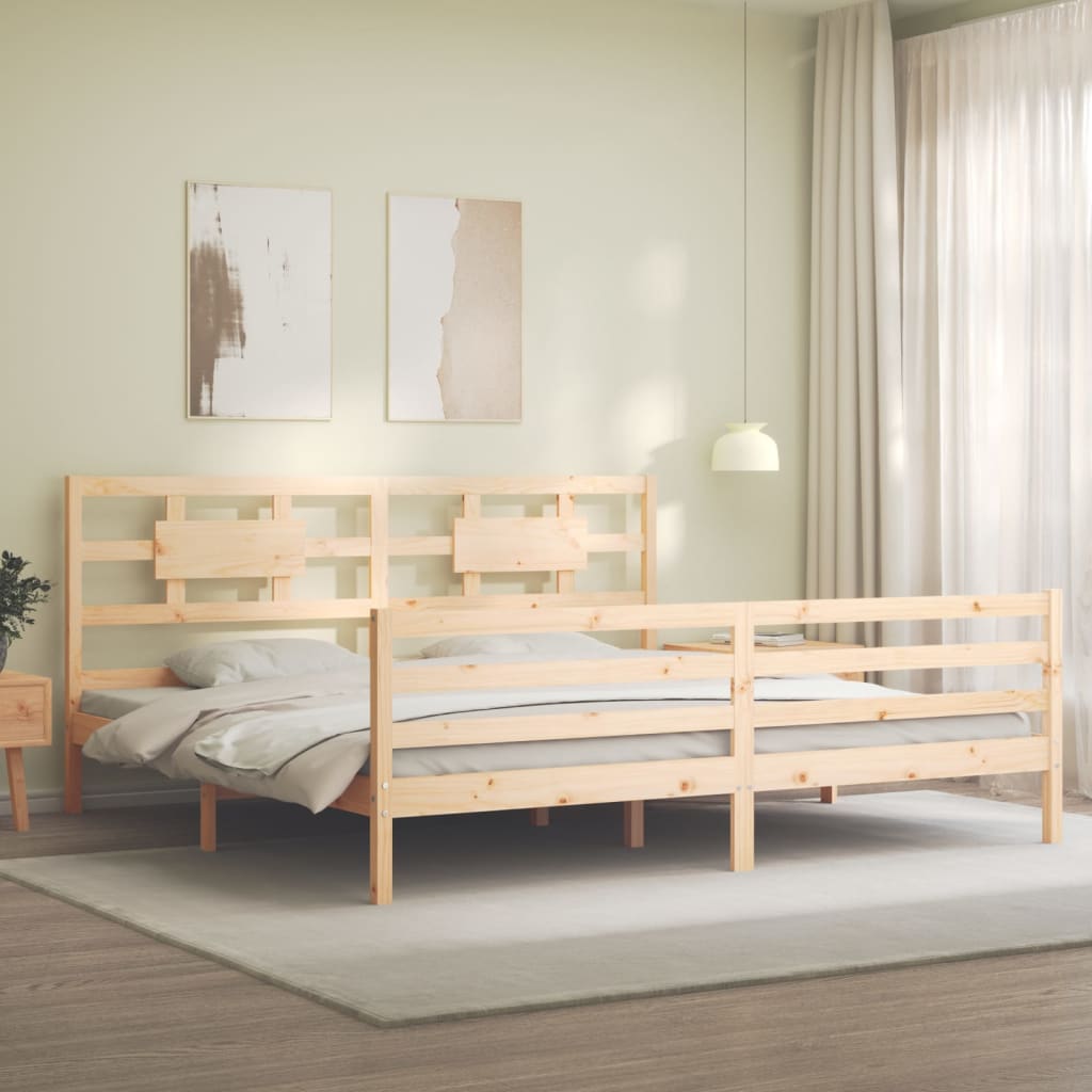 vidaXL Bed Frame without Mattress Super King Size Solid Wood