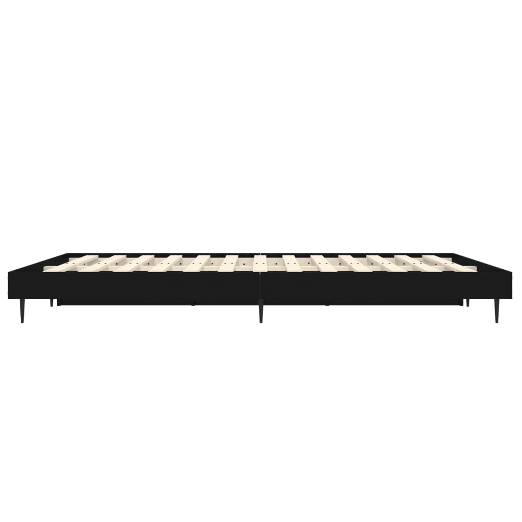 vidaXL Bed Frame without Mattress Black 140x190 cm Engineered Wood