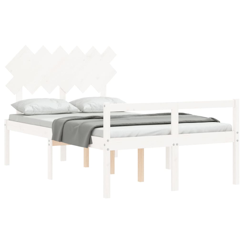 vidaXL Senior Bed without Mattress White Small Double Solid Wood