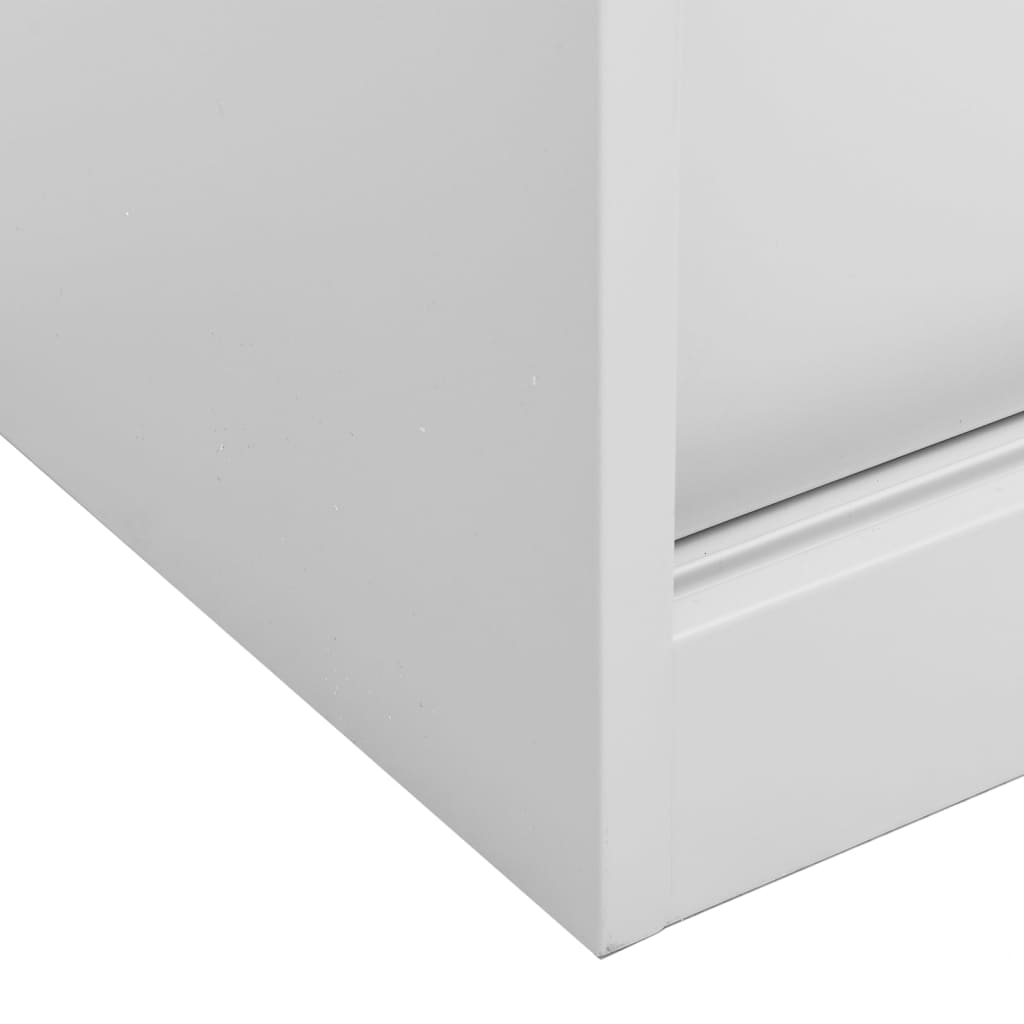 vidaXL Office Cabinet with Sliding Door Light Grey 90x40x90 cm Steel ...