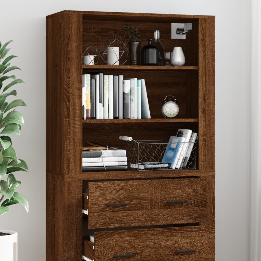 vidaXL Highboard Brown Oak Engineered Wood