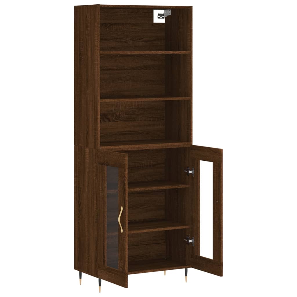 vidaXL Highboard Brown Oak 69.5x34x180 cm Engineered Wood