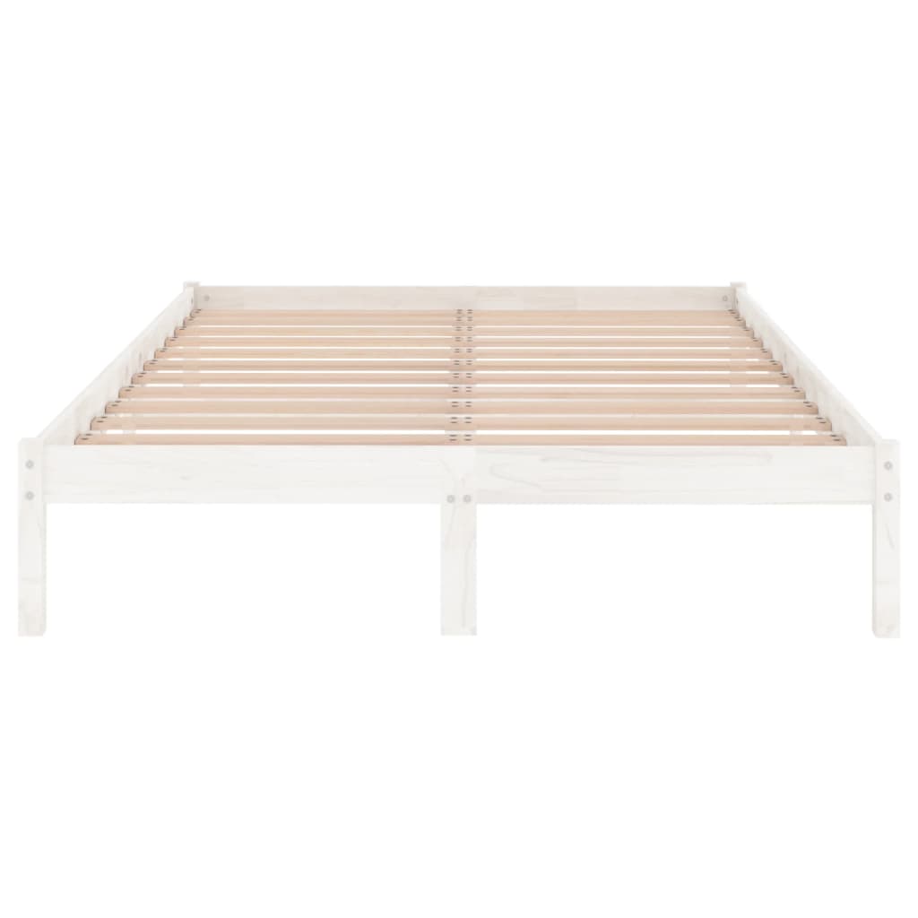 vidaXL Bed Frame White Solid Wood Pine 120x200 cm