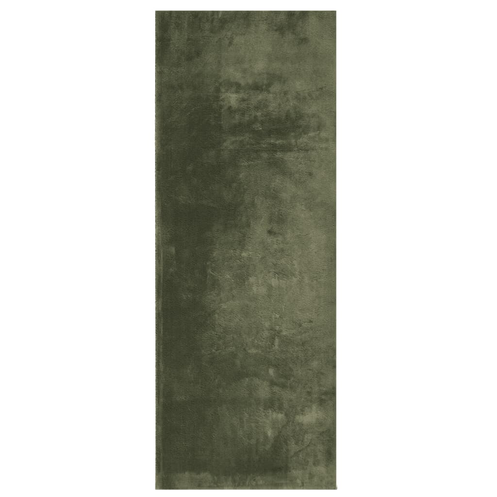 vidaXL Rug HUARTE Short Pile Soft and Washable Forest Green 80x200 cm