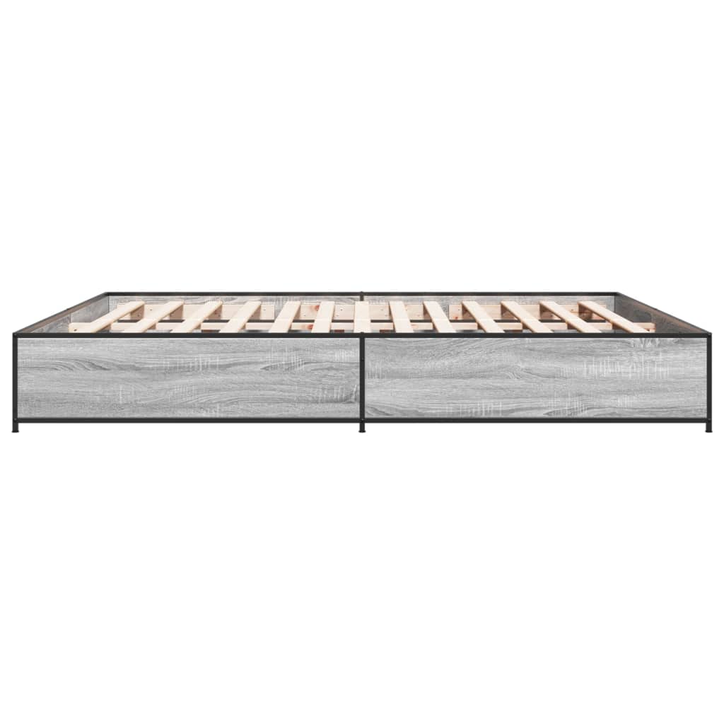 vidaXL Bed Frame without Mattress Grey Sonoma 160x200 cm