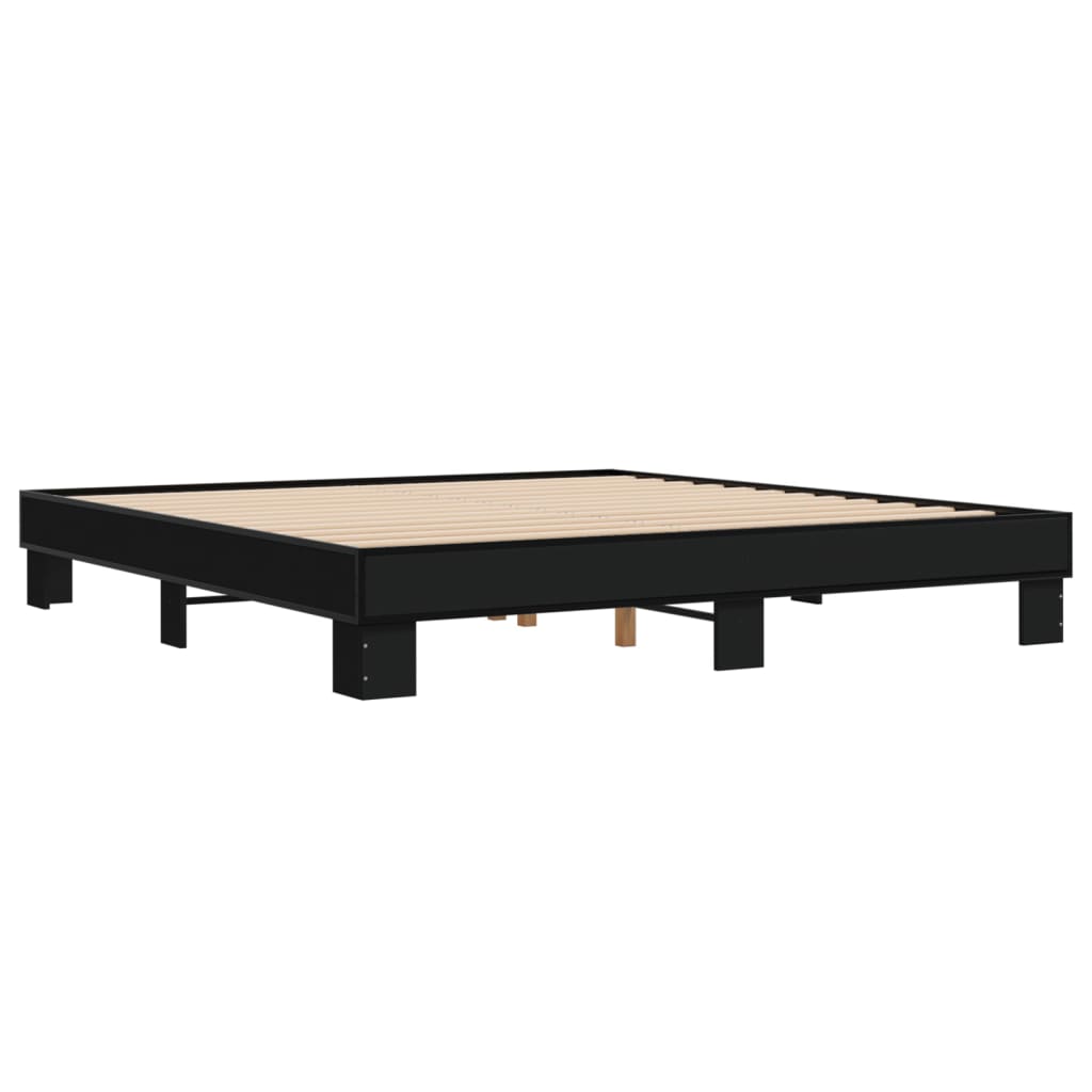 vidaXL Bed Frame without Mattress Black 180x200 cm Super King