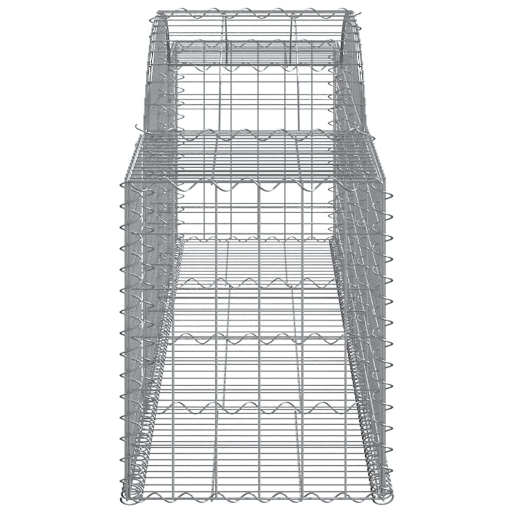 vidaXL Arched Gabion Baskets 15 pcs 300x50x60/80 cm Galvanised Iron