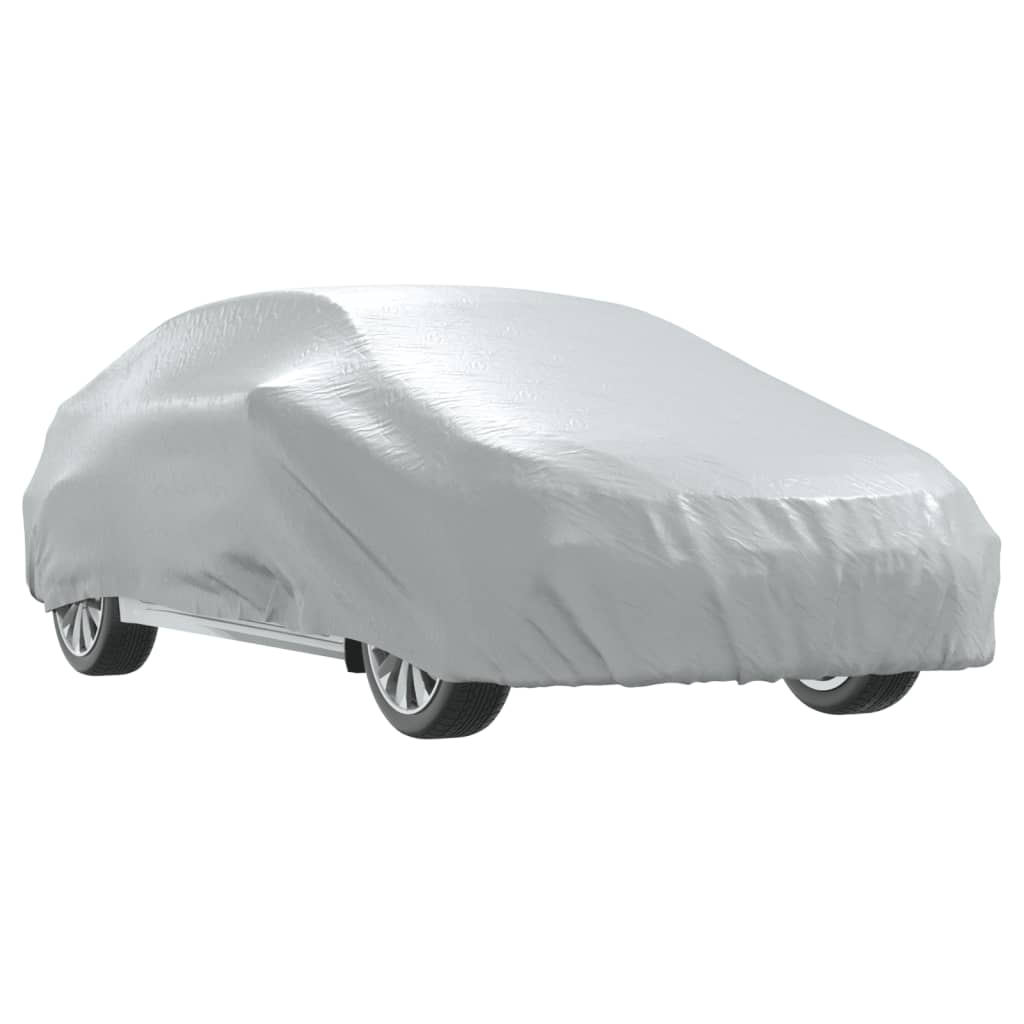 vidaXL Car Cover for Sedan with Buckle Straps Full Silver M